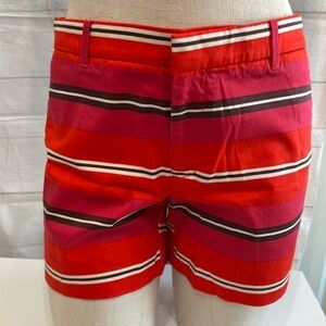 Banana republic red pink striped shorts size 4